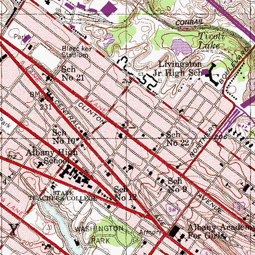 Topographic Map of Hope Baptist Church, NY