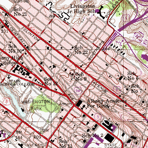 Topographic Map of Saint Casimir's School (historical), NY