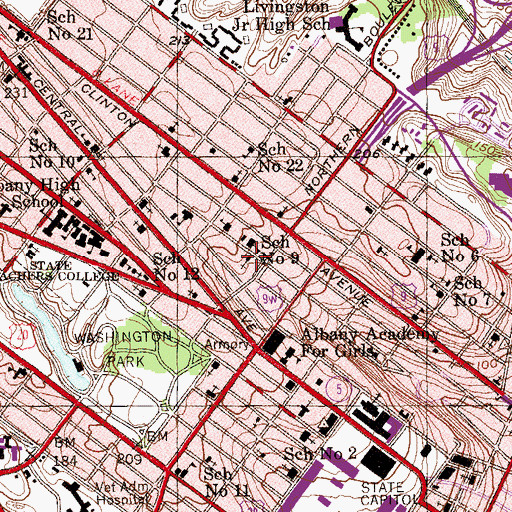 Topographic Map of Saint Casimir's Roman Catholic Church (historical), NY