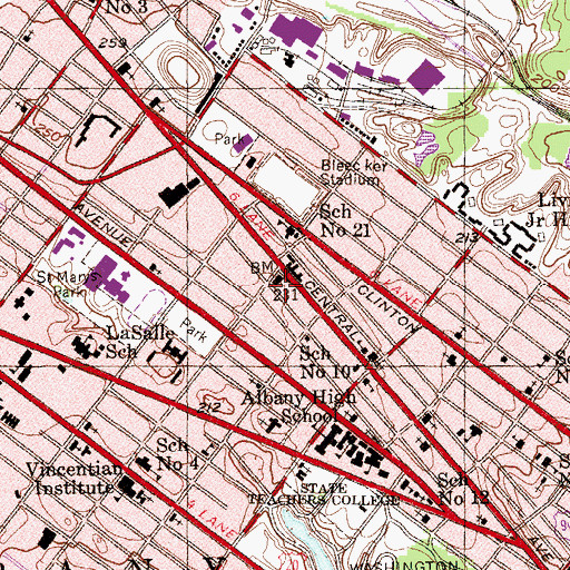 Topographic Map of Public Bath Number 3 (historical), NY