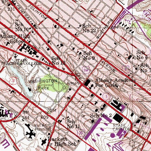 Topographic Map of Townsend Park, NY