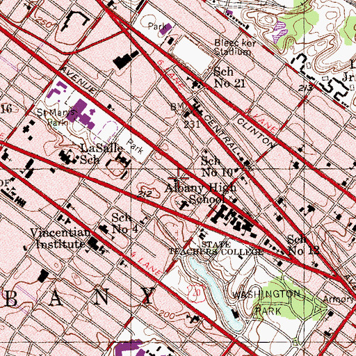 Topographic Map of Morning Star Missionary Baptist Church, NY