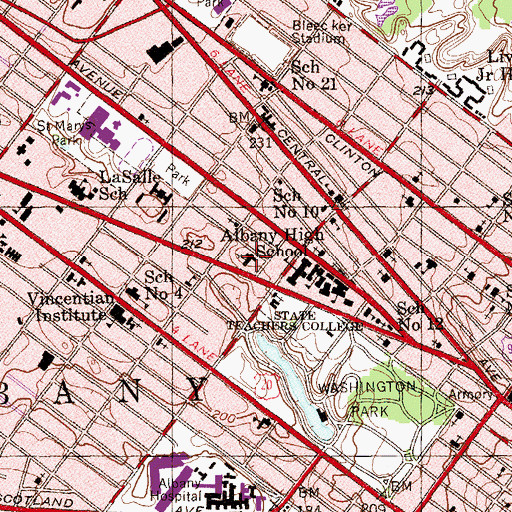 Topographic Map of First Lutheran Church, NY