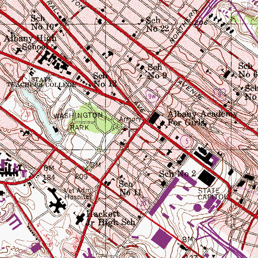 Topographic Map of First Presbyterian Church, NY