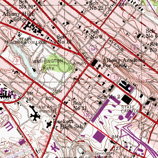 Topographic Map of Trinity United Methodist Church, NY