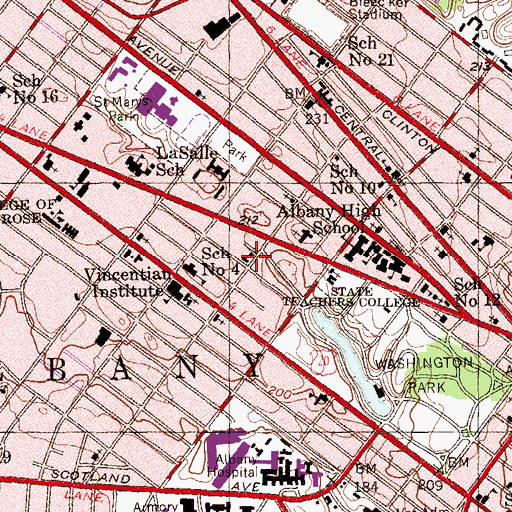 Topographic Map of Mildred Elley School, NY