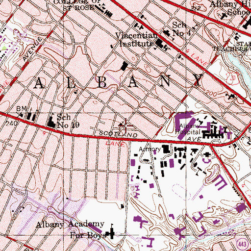 Topographic Map of First Congregational Church, NY