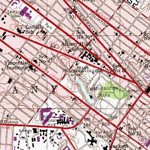 Topographic Map of Albany Medical Center Annex, NY