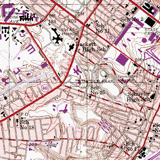 Topographic Map of Sunshine School, NY