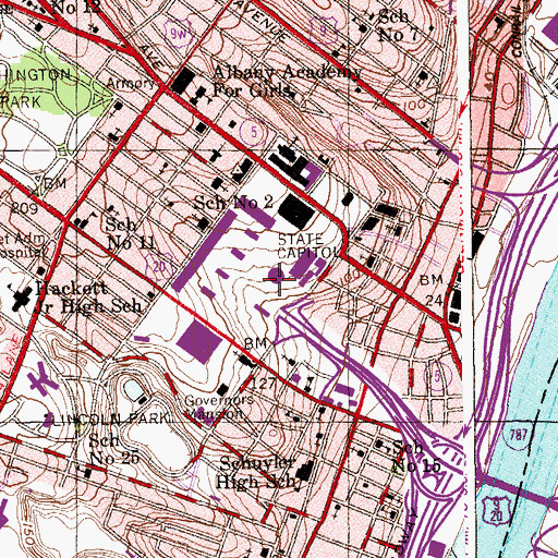 Topographic Map of The Egg Performing Arts Center, NY