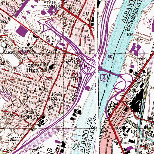 Topographic Map of Saint John's School (historical), NY