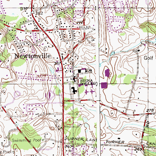Topographic Map of Siena Hall, NY