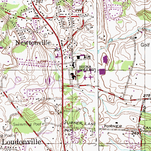 Topographic Map of Gene and Mary Sarazan Student Union, NY