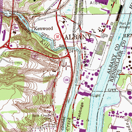 Topographic Map of Glenmont Farms, NY