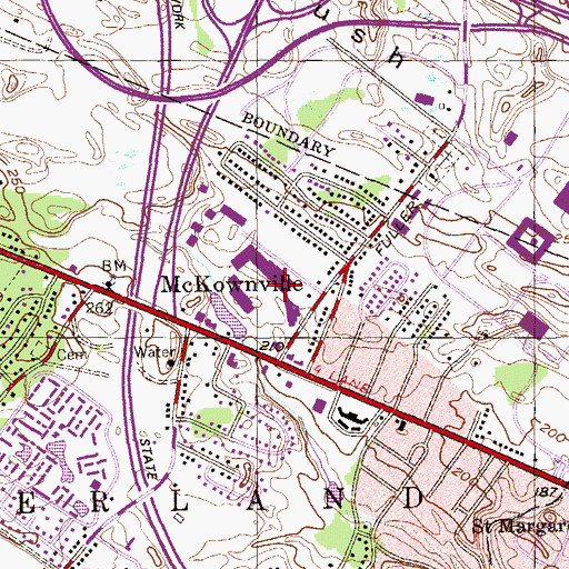 Topographic Map of Stuyvesant Plaza Shopping Center, NY