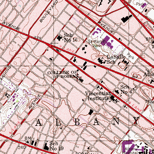 Topographic Map of Father Charles Building, NY