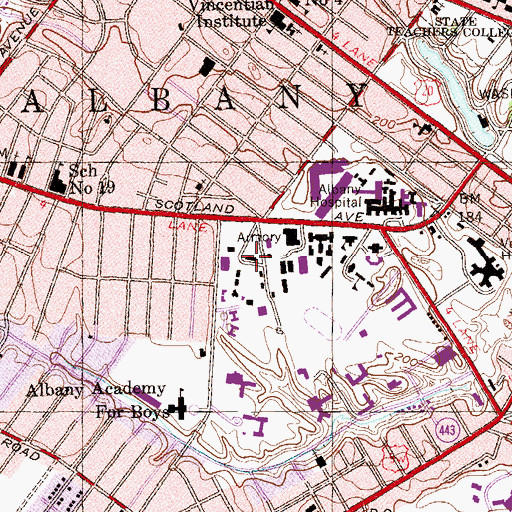 Topographic Map of Sage College of Albany, NY