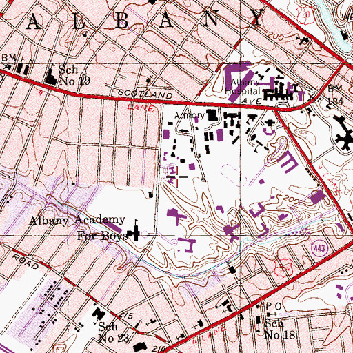Topographic Map of Albany Home For Children, NY