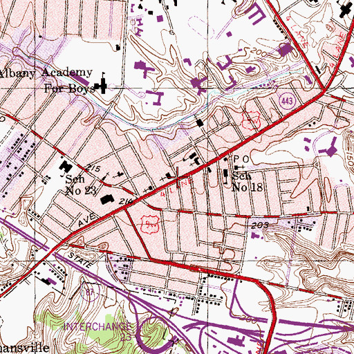 Topographic Map of First Baptist Church, NY