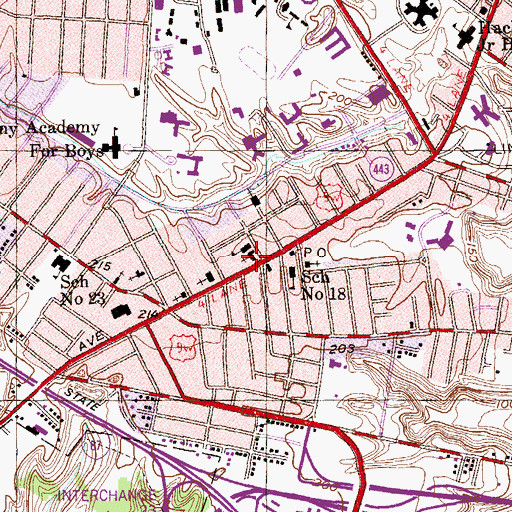 Topographic Map of Saint James Roman Catholic Church, NY
