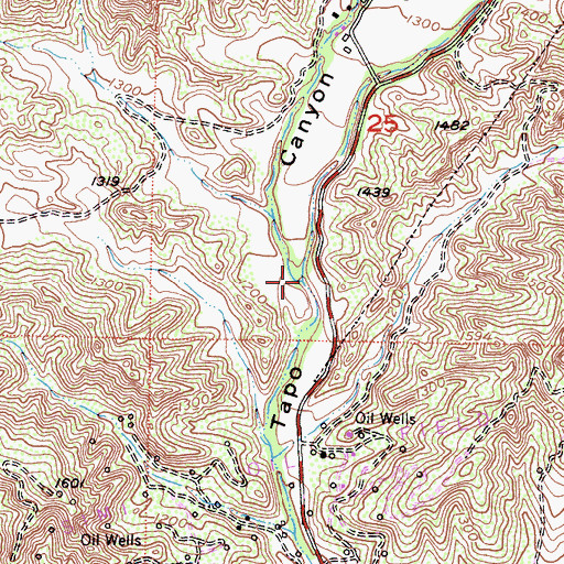 Topographic Map of Gillibrand Canyon, CA