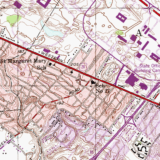 Topographic Map of Church of the Nazarene, NY