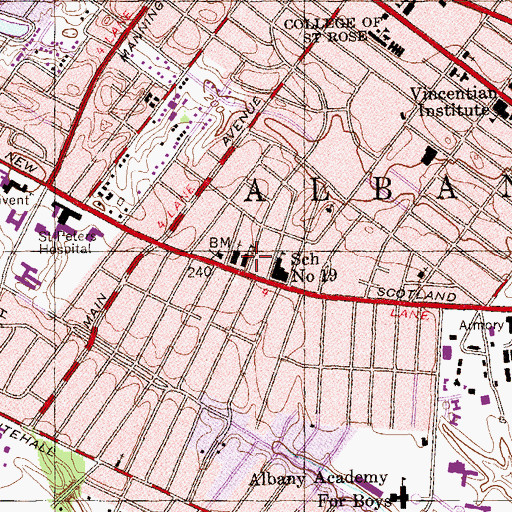 Topographic Map of Saint Teresa of Avila Auditorium, NY