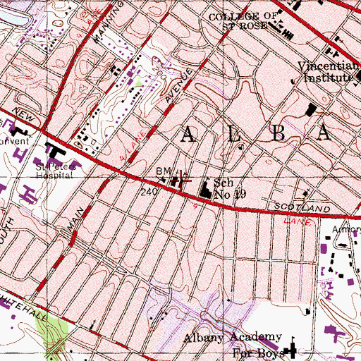 Topographic Map of Saint Teresa of Avila Roman Catholic Church, NY