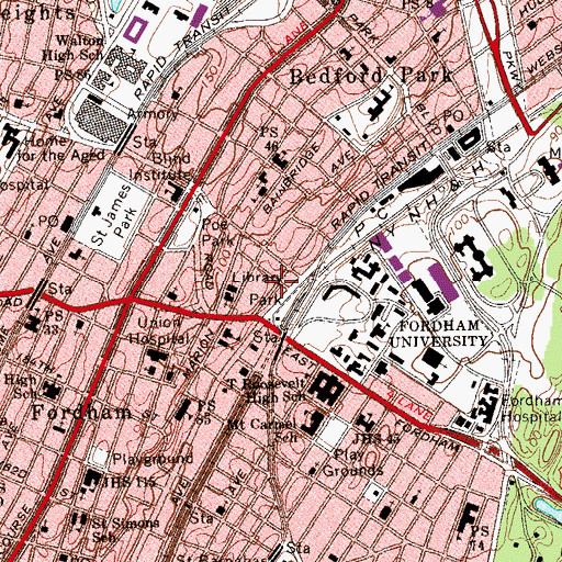 Topographic Map of Montefiore Family Health Center, NY