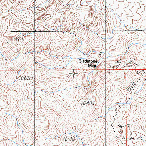 Topographic Map of Gladstone Mine, CA