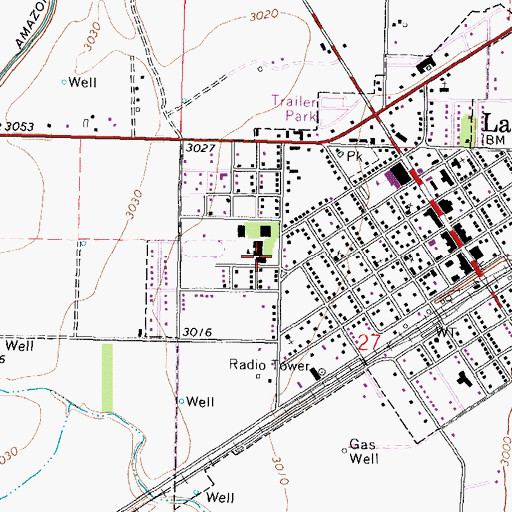 Topographic Map of Lakin Elementary School, KS