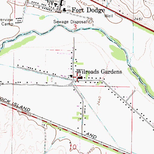 Topographic Map of Wilroads Gardens Elementary School, KS