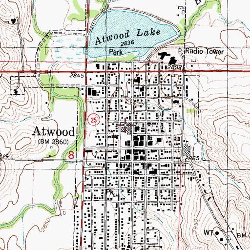 Topographic Map of Rawlins County Elementary School, KS