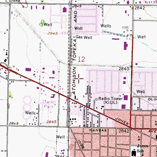 Topographic Map of Edith Scheuerman Elementary School, KS