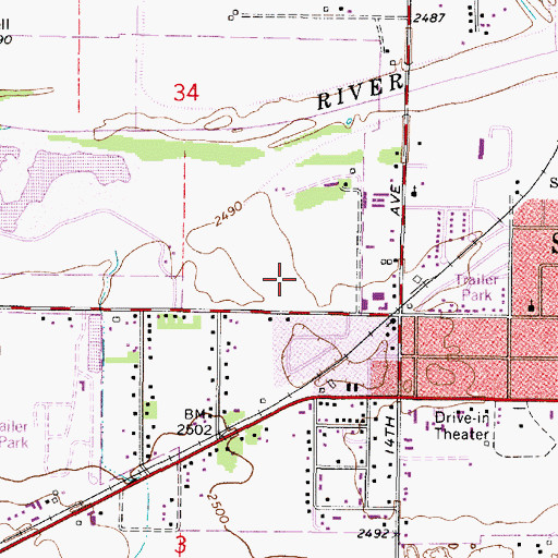 Topographic Map of Beeson Elementary School, KS
