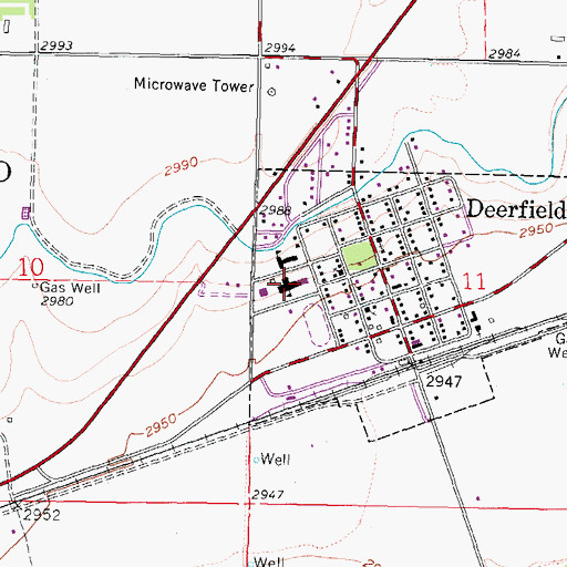 Topographic Map of Deerfield Middle School, KS
