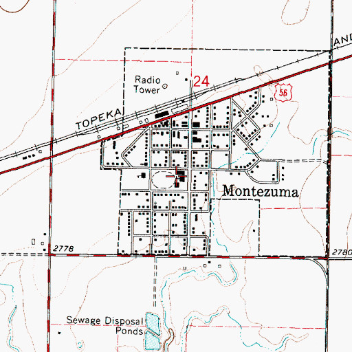 Topographic Map of South Gray High School, KS