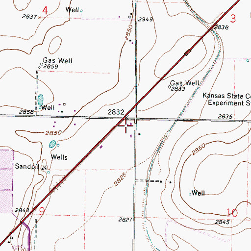 Topographic Map of Garden City Christian General School, KS