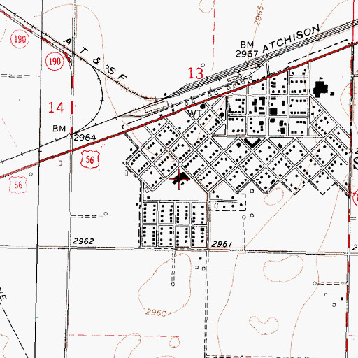 Topographic Map of Satanta Elementary School, KS