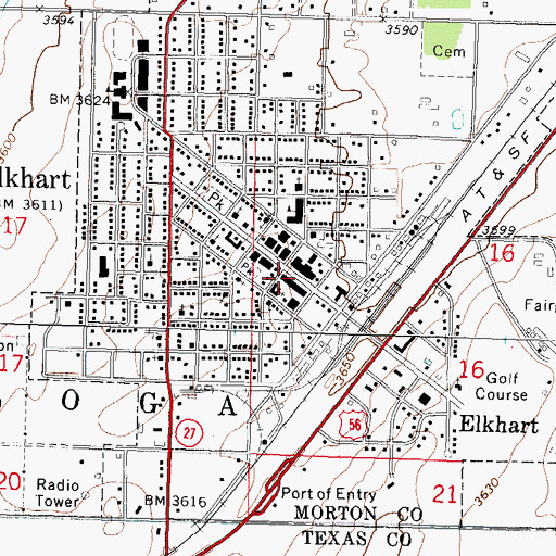 Topographic Map of Point Rock Alternative School, KS