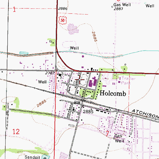 Topographic Map of Wiley Elementary School, KS