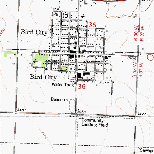 Topographic Map of Cheylin West Junior / Senior High School, KS