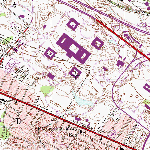 Topographic Map of Tuscarora Hall, NY