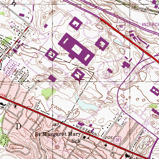 Topographic Map of Seneca Hall, NY