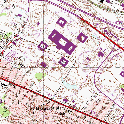 Topographic Map of Onondaga Hall, NY