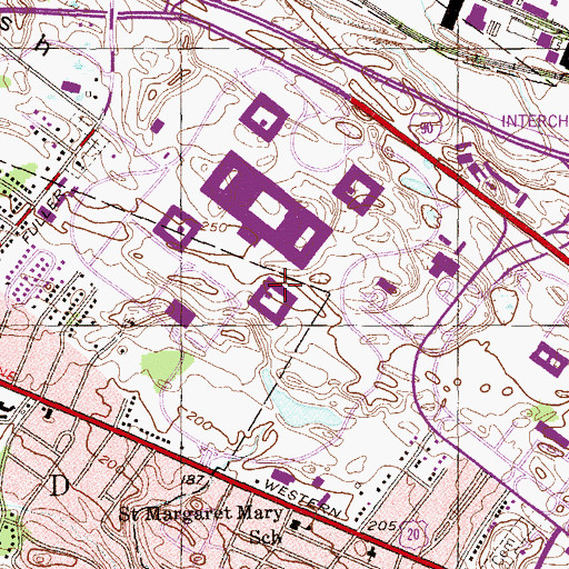 Topographic Map of Montauk Hall, NY