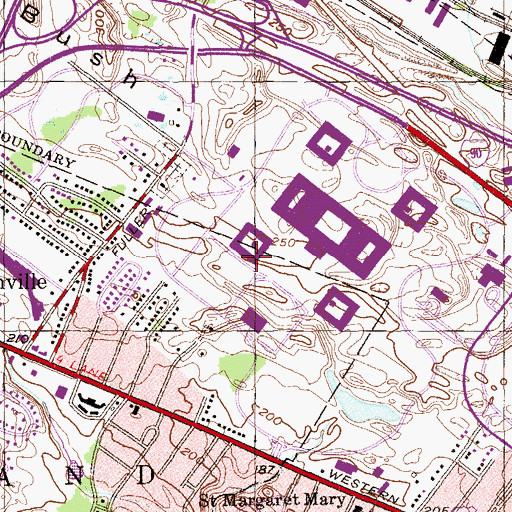 Topographic Map of Beverwyck Hall, NY