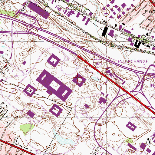 Topographic Map of Melville Hall, NY