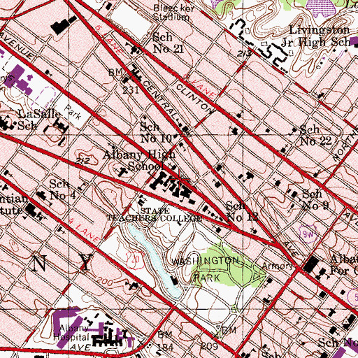 Topographic Map of Page Building, NY