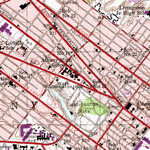 Topographic Map of Husted Building, NY